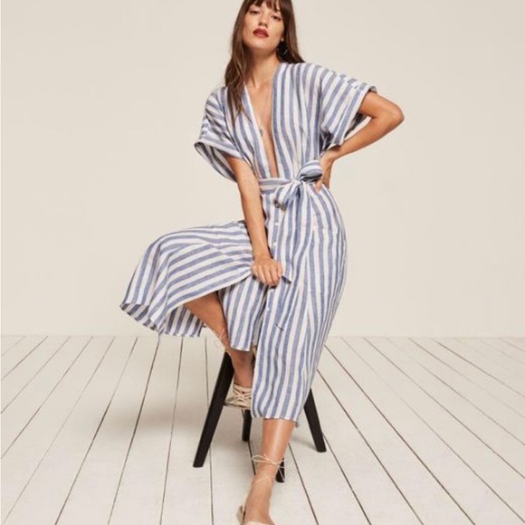 COPY - Reformation Blue Geneva Dress - Picture 3 of 13